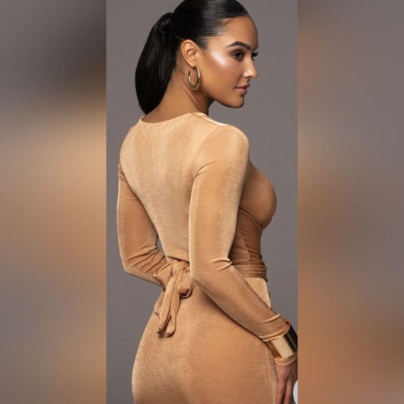 JLuxLabel Pecan Vida Front Tie Dress, sz XL. - Picture 2 of 2